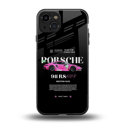 911 Drifting Club back phone cover | glass case for iphone 15