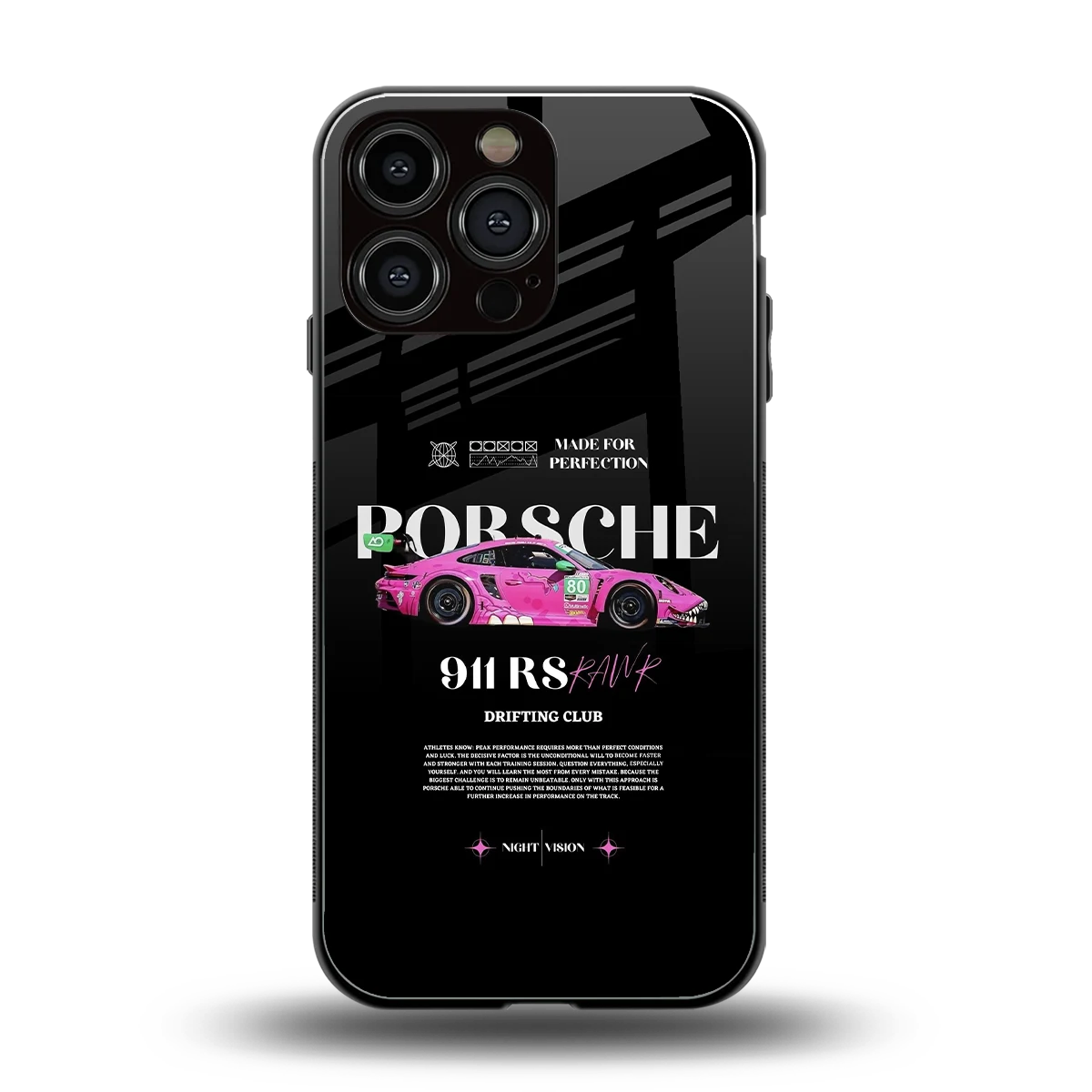 911 Drifting Club back phone cover | glass case for iphone 16 pro max
