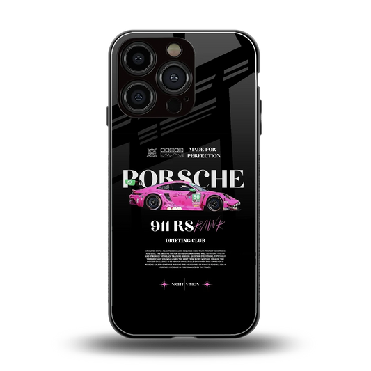 911 Drifting Club back phone cover | glass case for iphone 16 pro