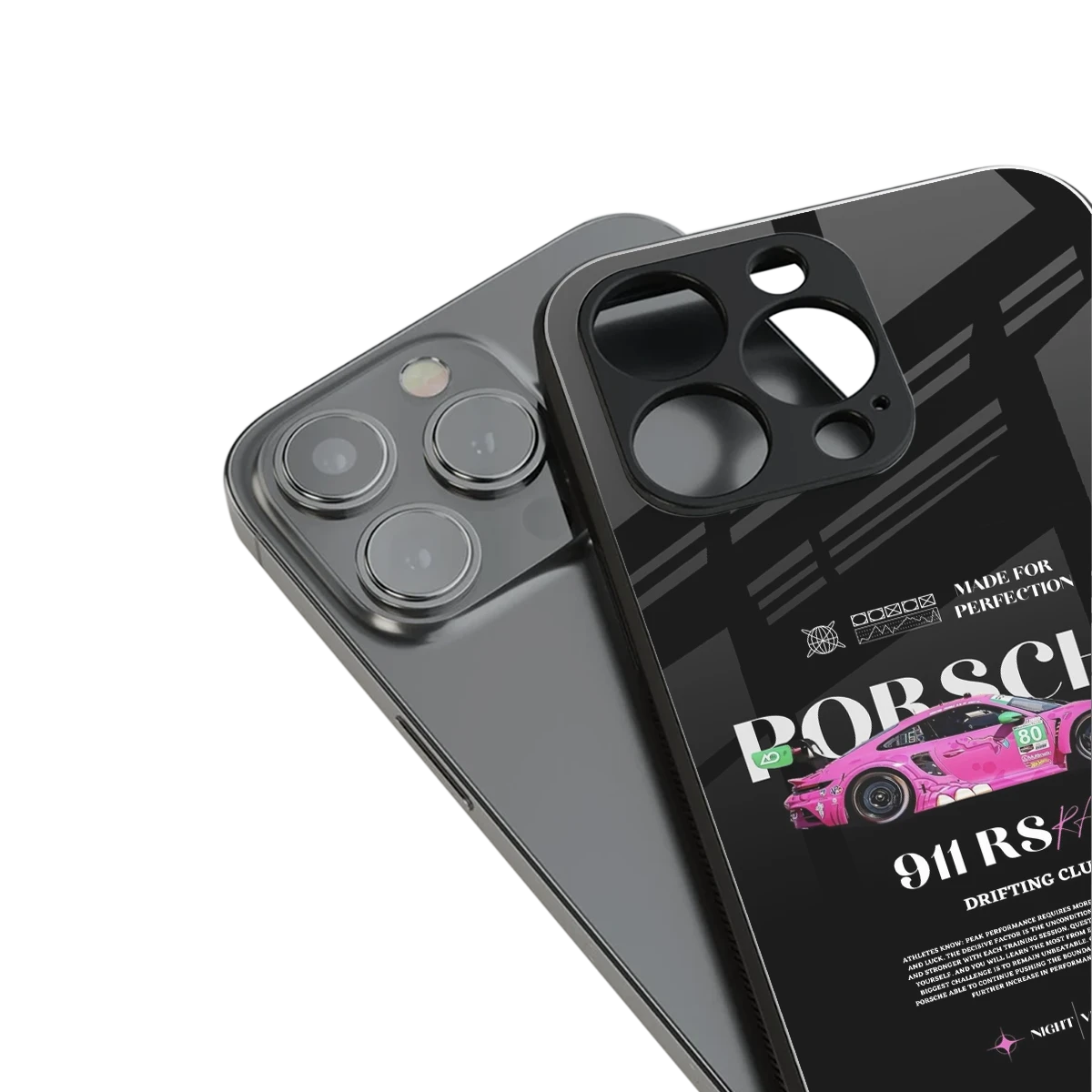 911 Drifting Club stylish phone case for iphone 15 | glossy glass and slim fit