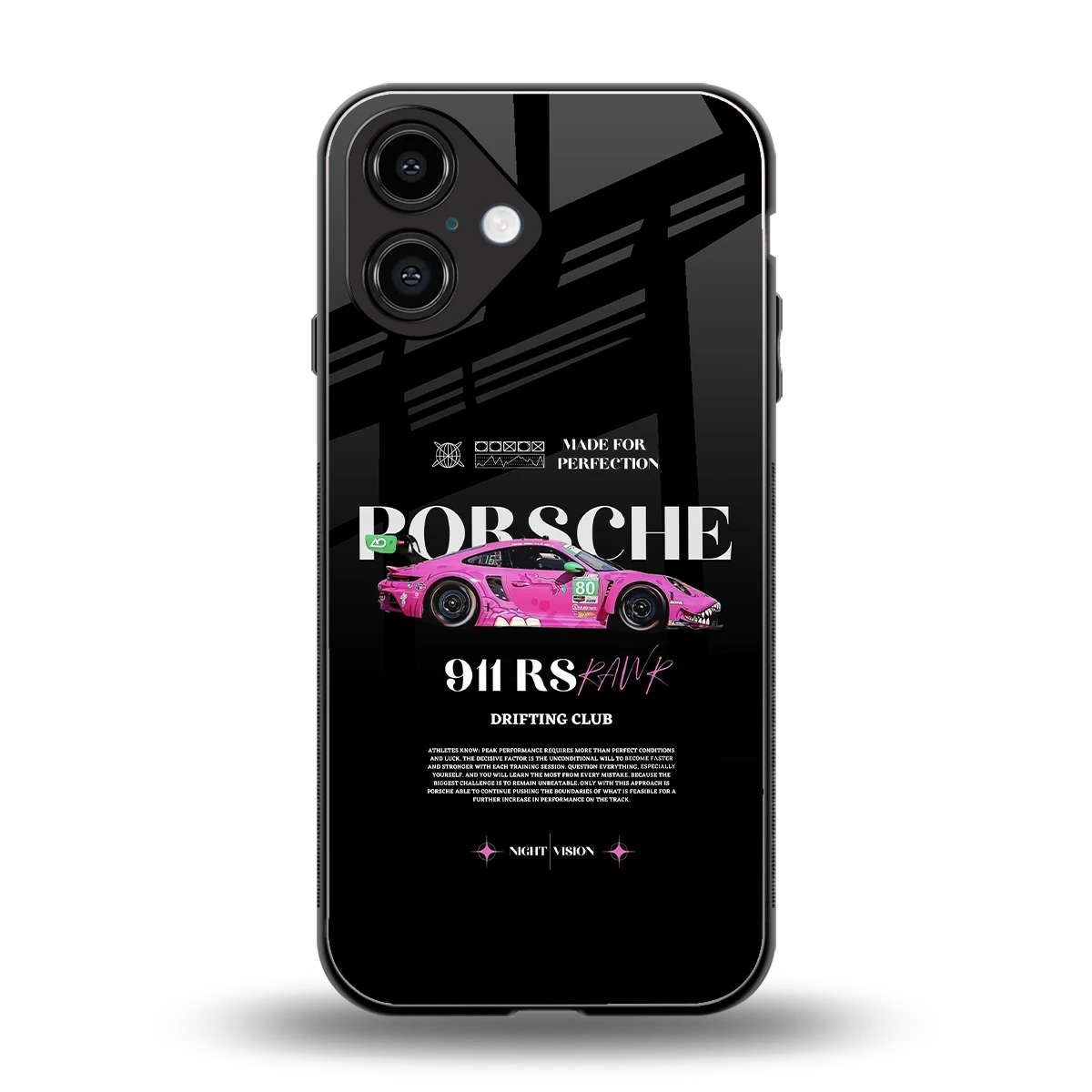 911 Drifting Club back phone cover | glass case for iphone 16