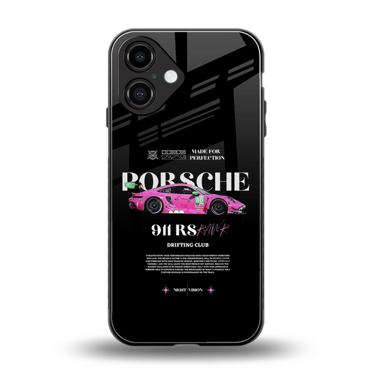 911 Drifting Club back phone cover | glass case for iphone 16