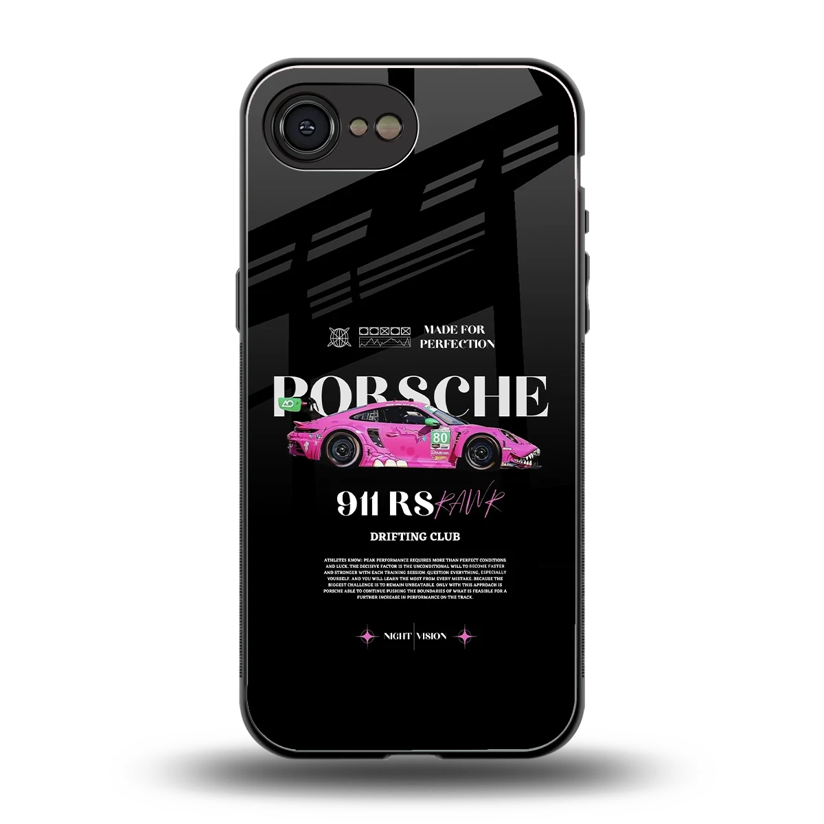 911 Drifting Club back phone cover | glass case for iphone 16e