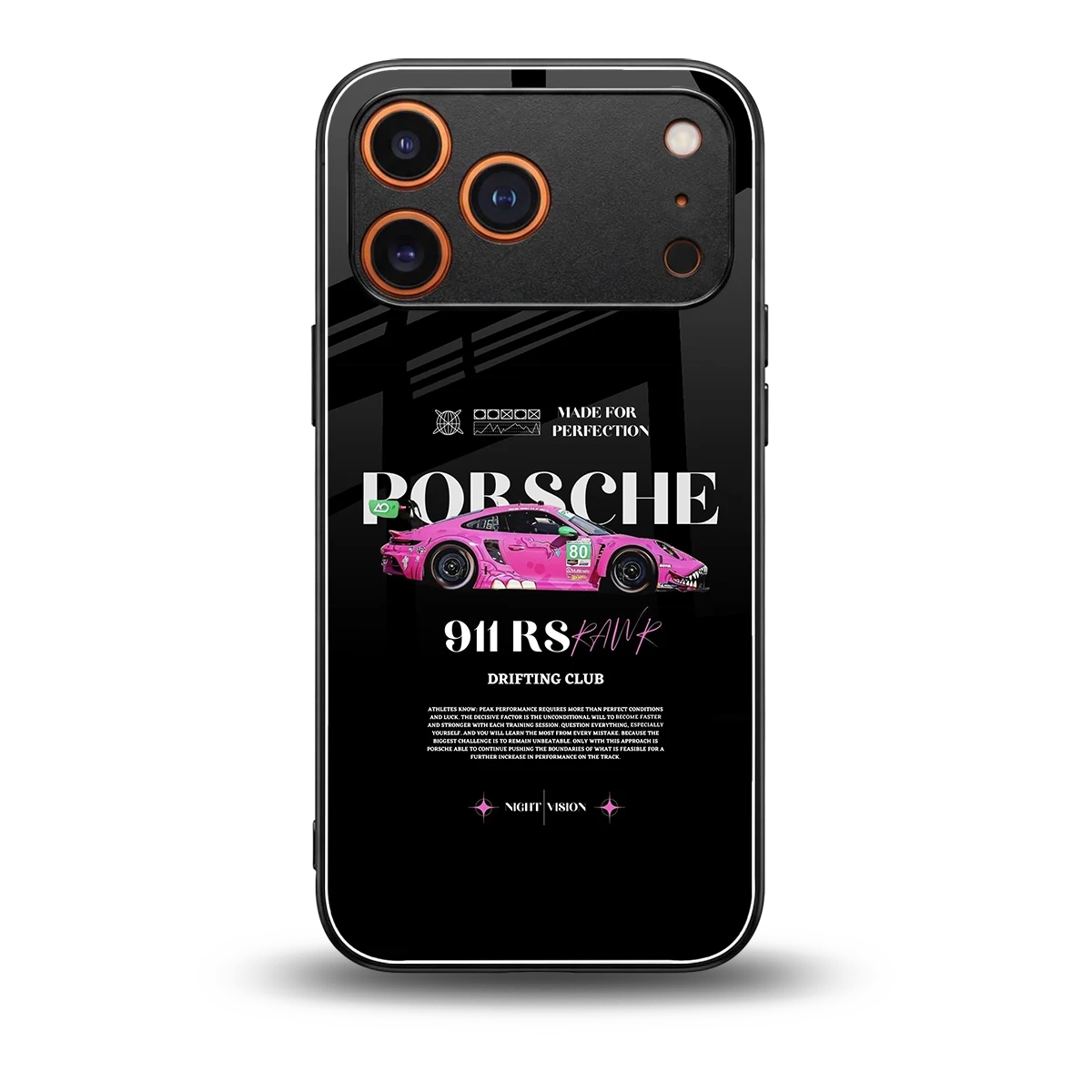 911 Drifting Club back phone cover | glass case for iphone 17 pro