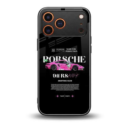 911 Drifting Club back phone cover | glass case for iphone 17 pro