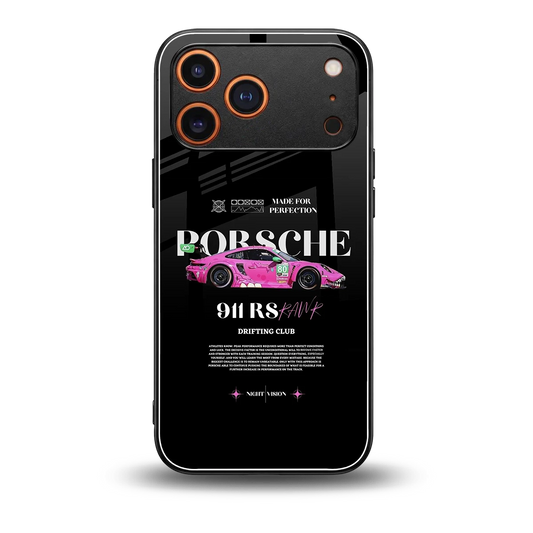 911 Drifting Club back phone cover | glass case for iphone 17 pro max