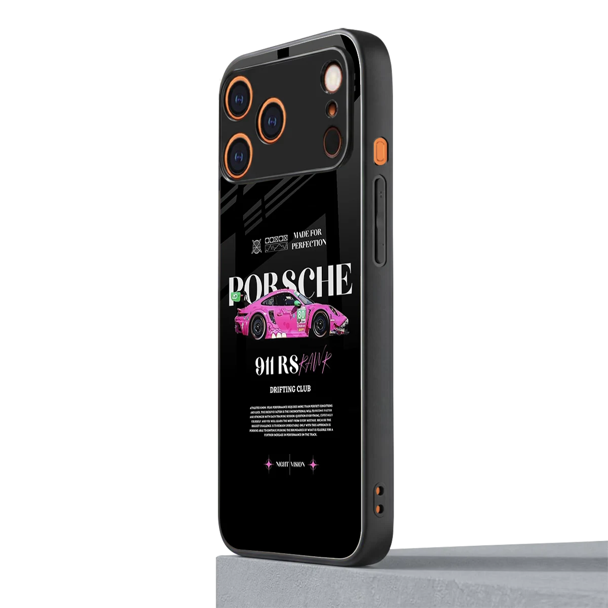 911 Drifting Club iphone 17 pro mobile cover | shockproof glass phone case