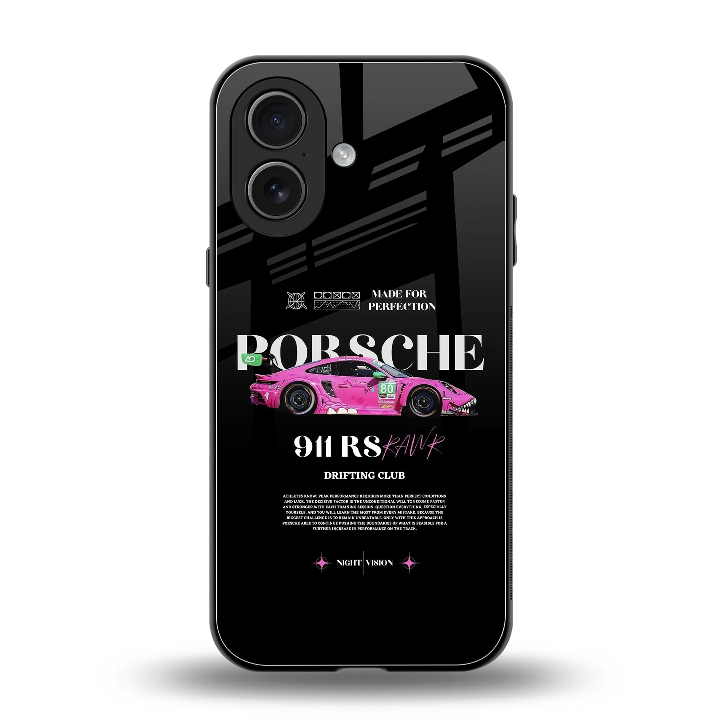 911 Drifting Club back phone cover | glass case for iphone 17