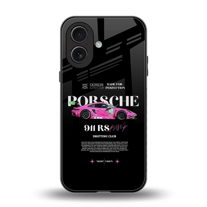 911 Drifting Club back phone cover | glass case for iphone 17