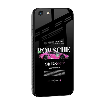 911 Drifting Club sleek iphone 6s cover with tempered glass back and TPU edges