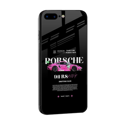 911 Drifting Club sleek iphone 7 plus cover with tempered glass back and TPU edges