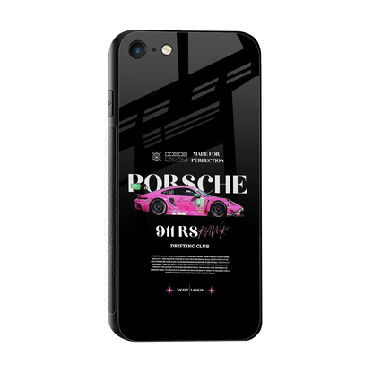 911 Drifting Club sleek iphone 7 cover with tempered glass back and TPU edges