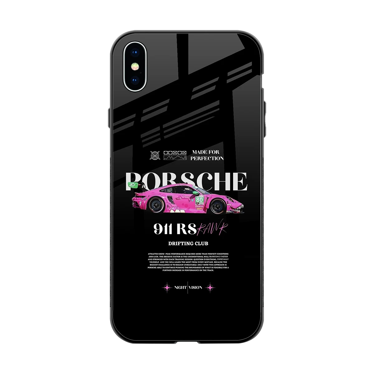 911 Drifting Club back phone cover | glass case for iphone xs max