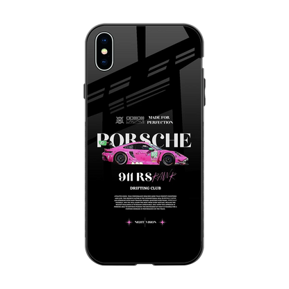 911 Drifting Club back phone cover | glass case for iphone xs max