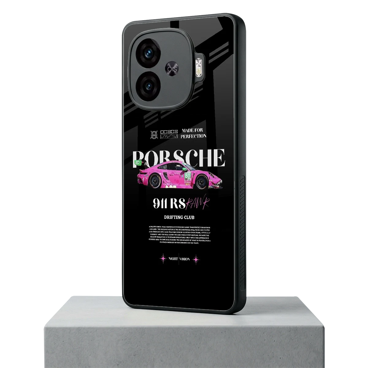 911 Drifting Club iqoo neo 10r 5g mobile cover | shockproof glass phone case