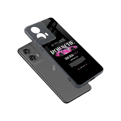 911 Drifting Club sleek motorola edge 50 fusion cover with tempered glass back and TPU edges