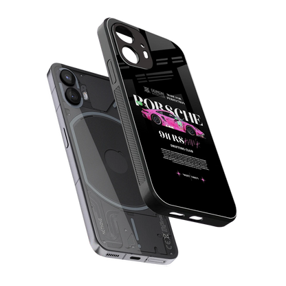 911 Drifting Club sleek nothing phone 2 cover with tempered glass back and TPU edges