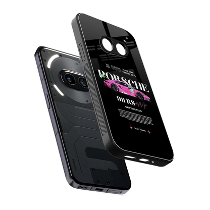 911 Drifting Club sleek nothing phone 2a cover with tempered glass back and TPU edges
