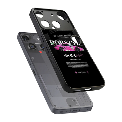 911 Drifting Club sleek nothing phone 3 cover with tempered glass back and TPU edges