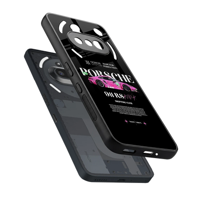 911 Drifting Club sleek nothing phone 3a cover with tempered glass back and TPU edges