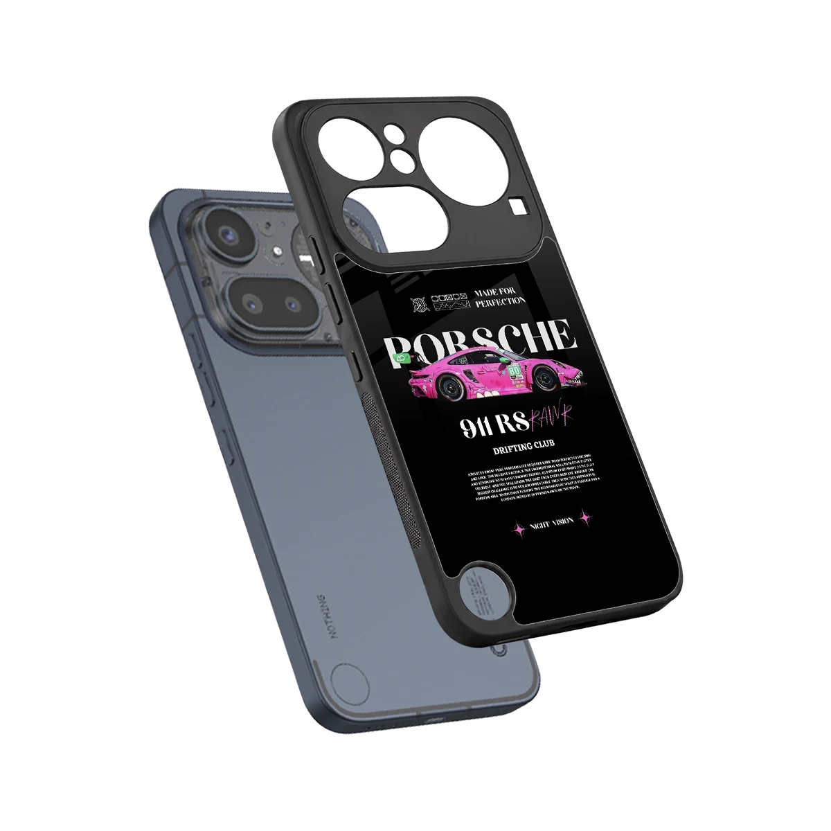 911 Drifting Club sleek nothing phone 4a pro cover with tempered glass back and TPU edges