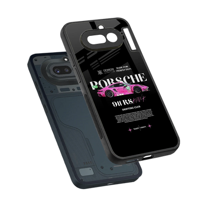 911 Drifting Club sleek nothing phone 4a cover with tempered glass back and TPU edges