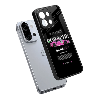 911 Drifting Club sleek oneplus 13s cover with tempered glass back and TPU edges