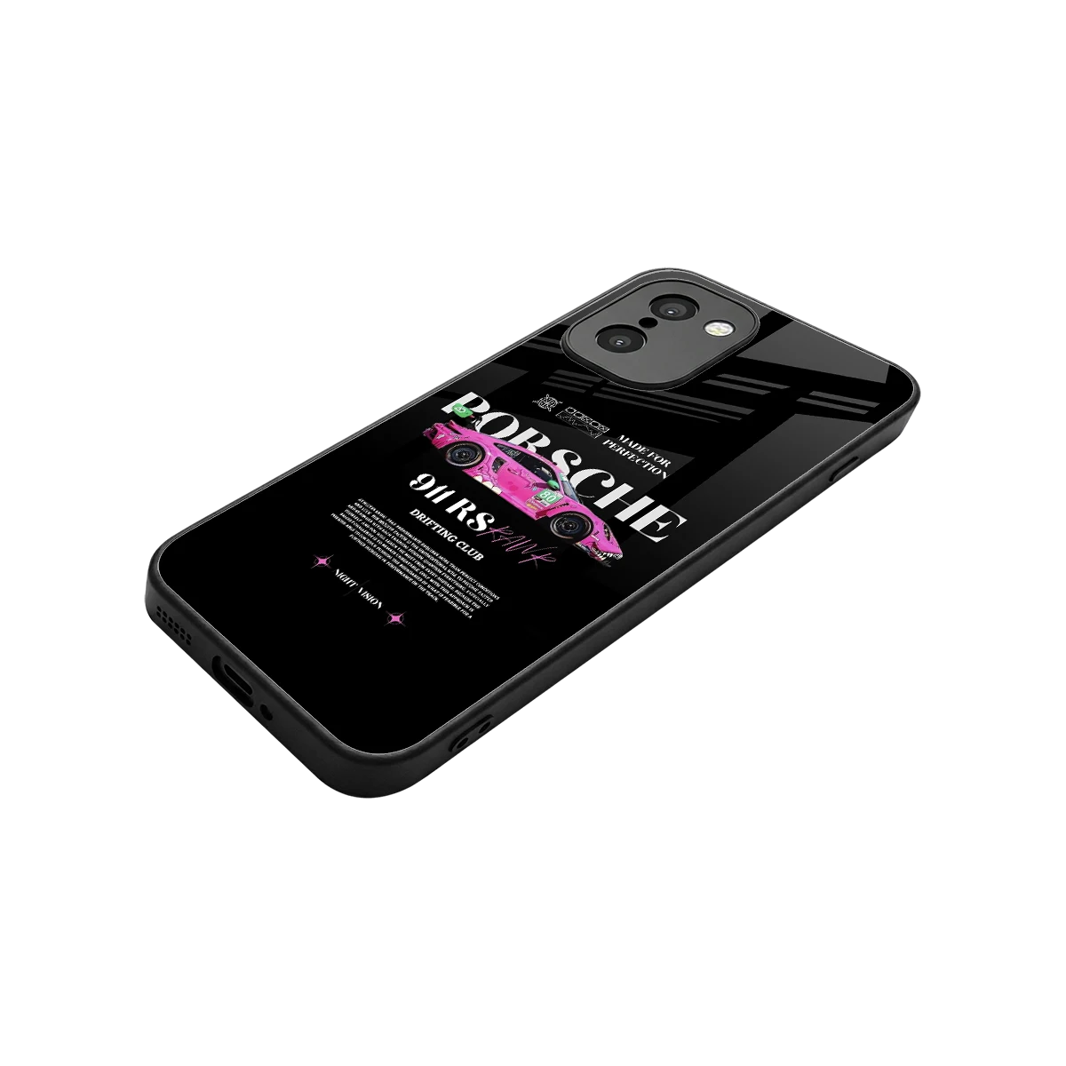 911 Drifting Club stylish phone case for oneplus 15r | glossy glass and slim fit