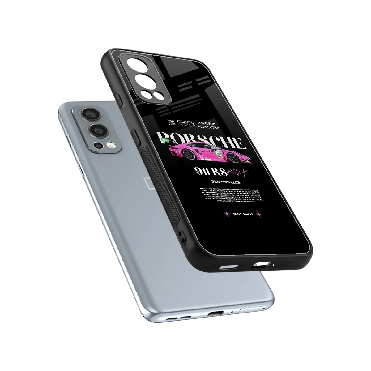 911 Drifting Club sleek oneplus nord 2 cover with tempered glass back and TPU edges