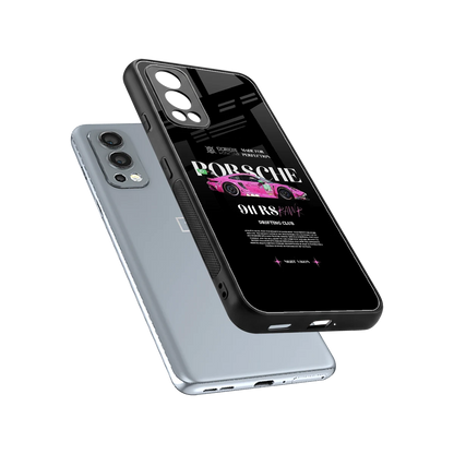 911 Drifting Club sleek oneplus nord 2 cover with tempered glass back and TPU edges