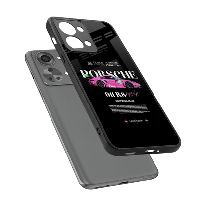 911 Drifting Club sleek oneplus nord 2t cover with tempered glass back and TPU edges