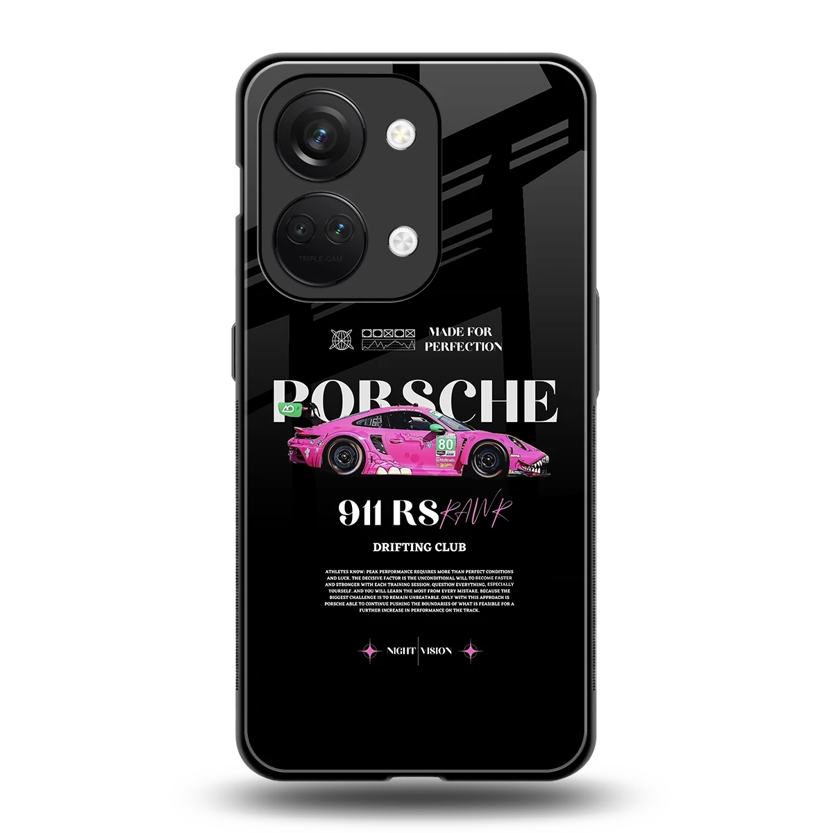 911 Drifting Club back phone cover | glass case for oneplus nord 3