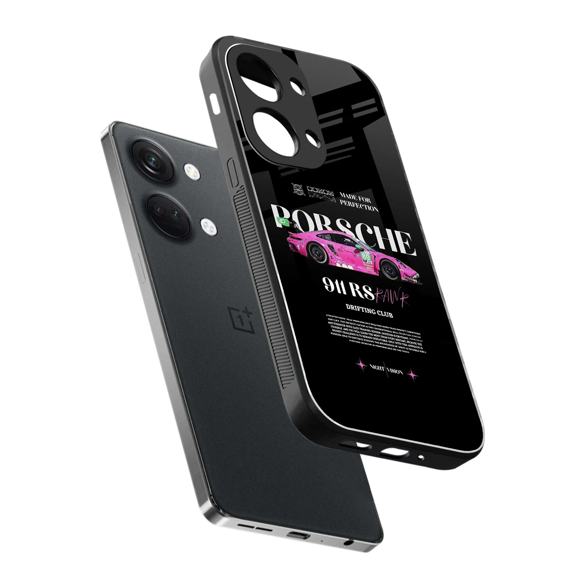 911 Drifting Club sleek oneplus nord 3 cover with tempered glass back and TPU edges