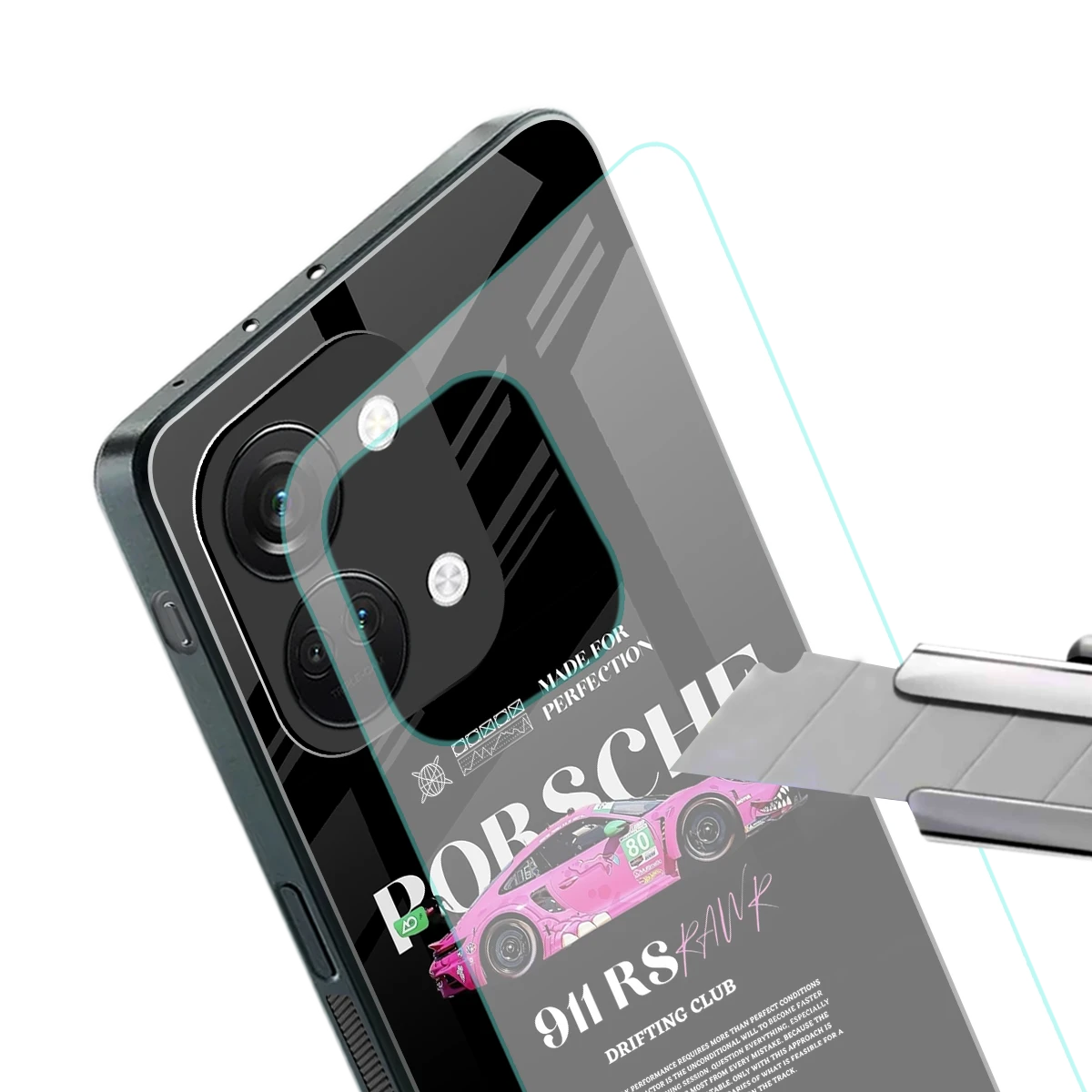 911 Drifting Club stylish phone case for oneplus nord 3 | glossy glass and slim fit