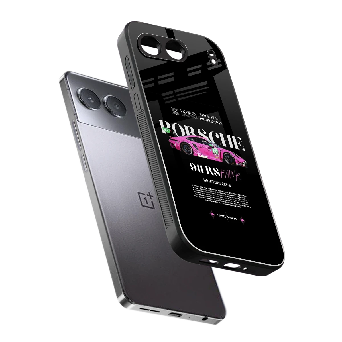 911 Drifting Club sleek oneplus nord 4 cover with tempered glass back and TPU edges
