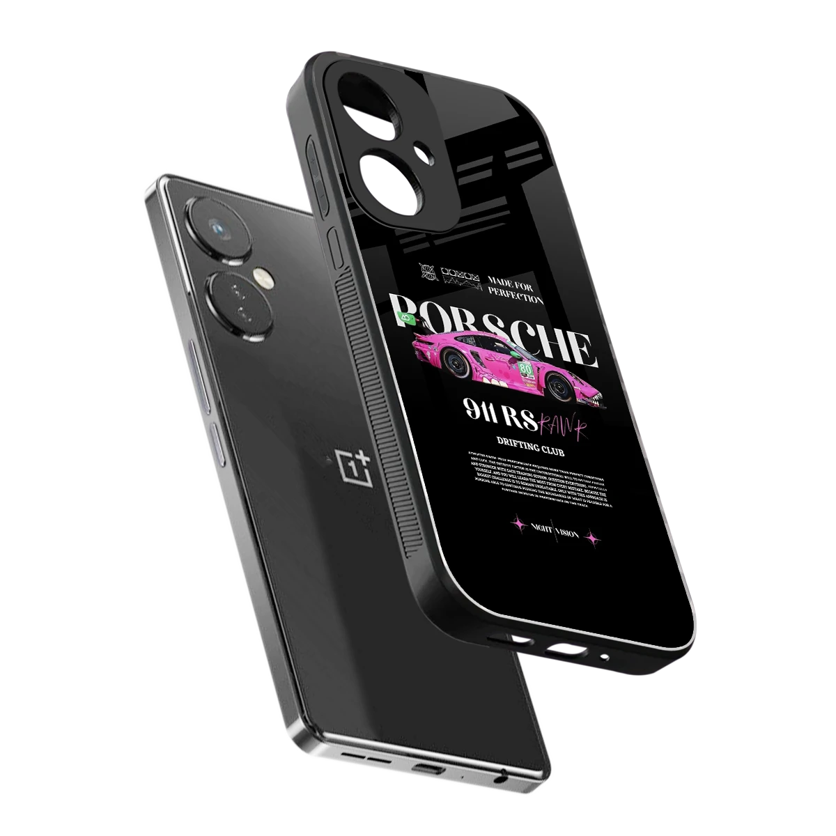 911 Drifting Club sleek oneplus nord ce 3 cover with tempered glass back and TPU edges