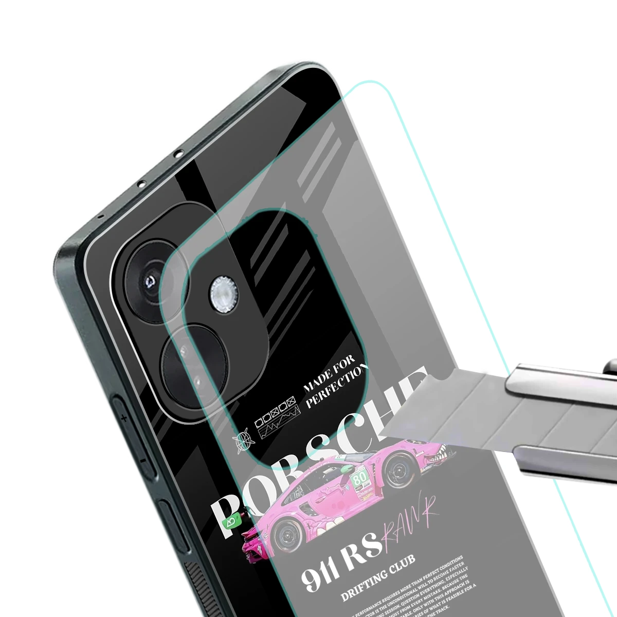 911 Drifting Club stylish phone case for oneplus nord ce 3 | glossy glass and slim fit