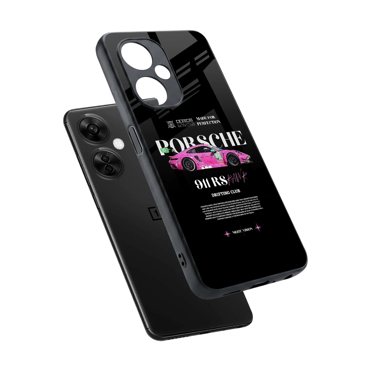 911 Drifting Club sleek oneplus nord ce 3 lite cover with tempered glass back and TPU edges