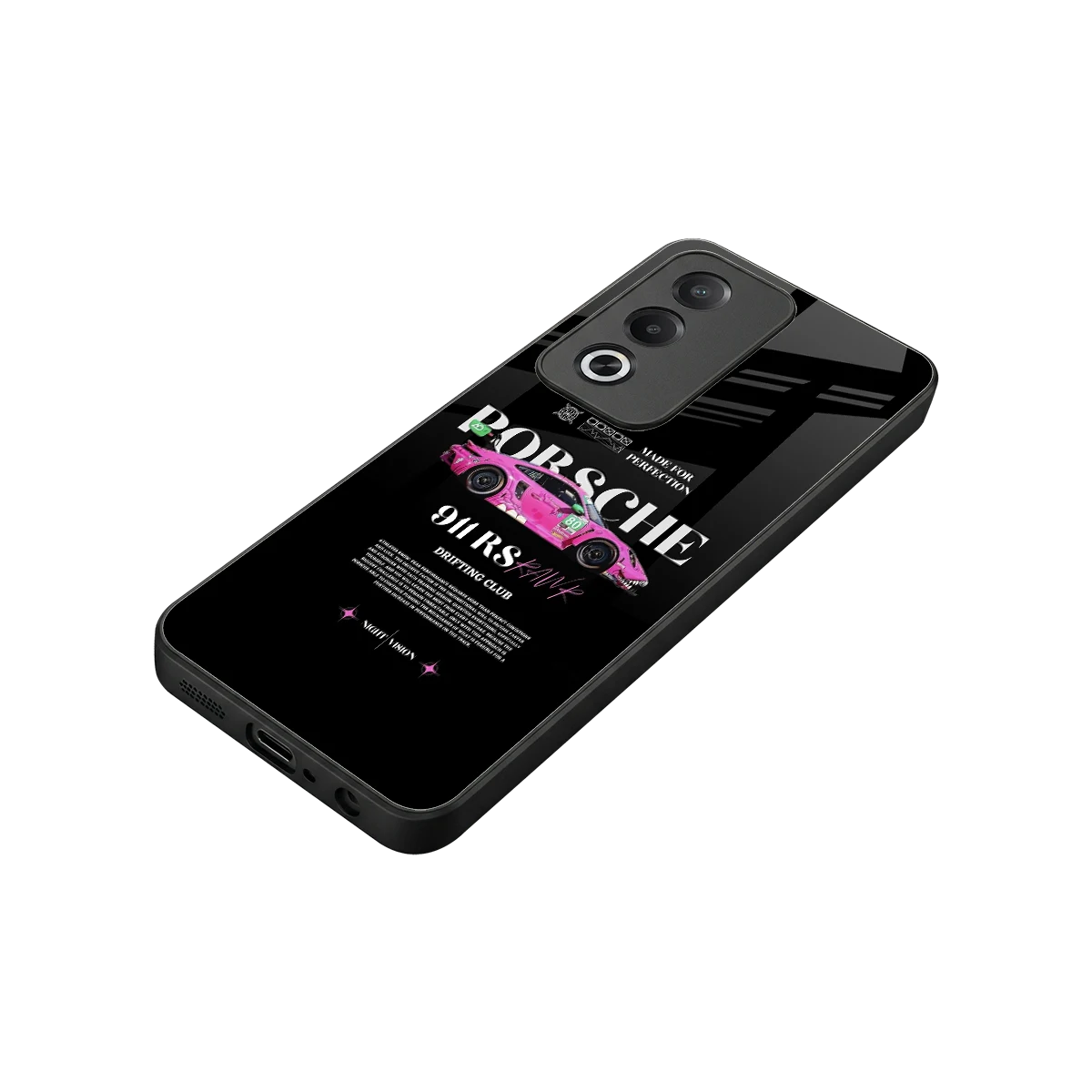 911 Drifting Club stylish phone case for oppo a3 pro | glossy glass and slim fit