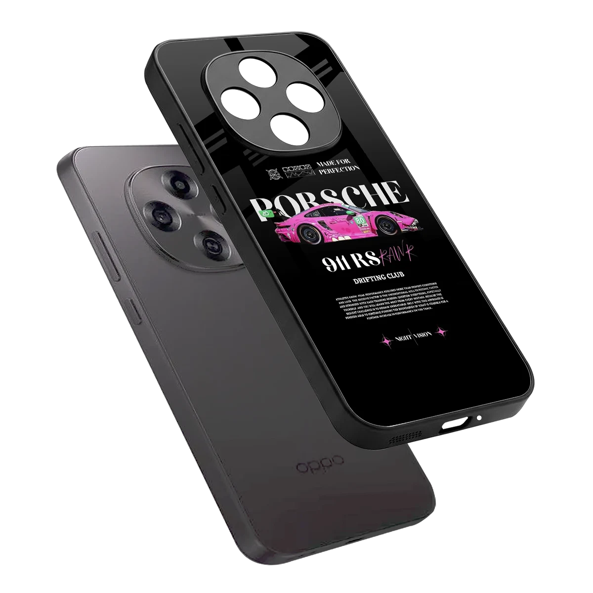 911 Drifting Club sleek oppo f31 pro 5g cover with tempered glass back and TPU edges