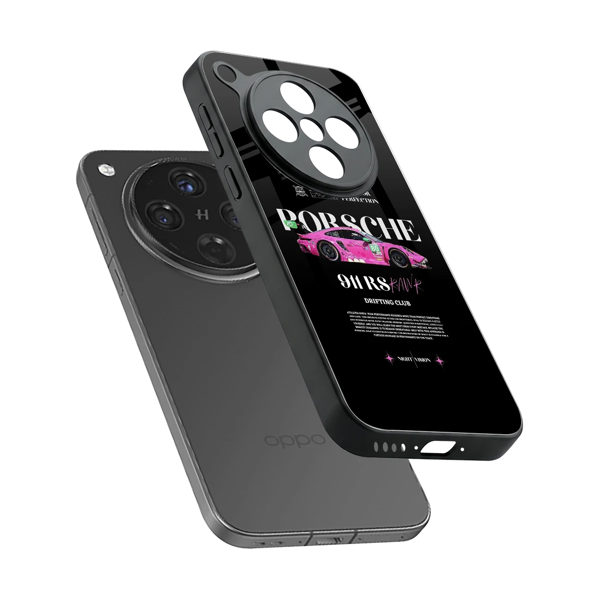 911 Drifting Club sleek oppo find x8 cover with tempered glass back and TPU edges