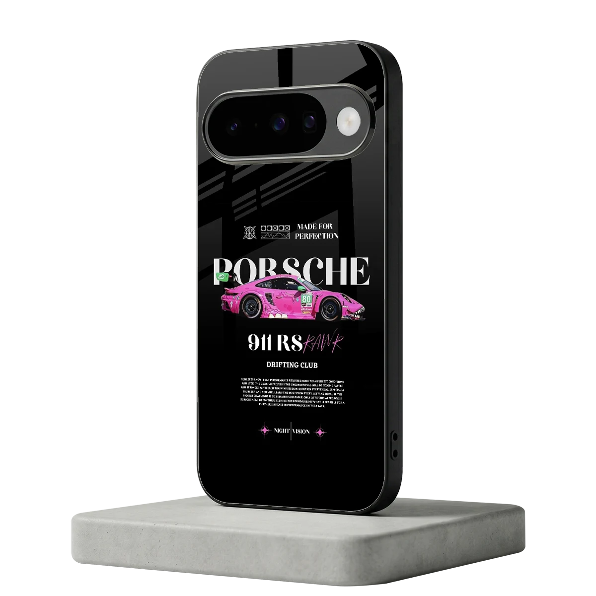 911 Drifting Club google pixel 10 mobile cover | shockproof glass phone case