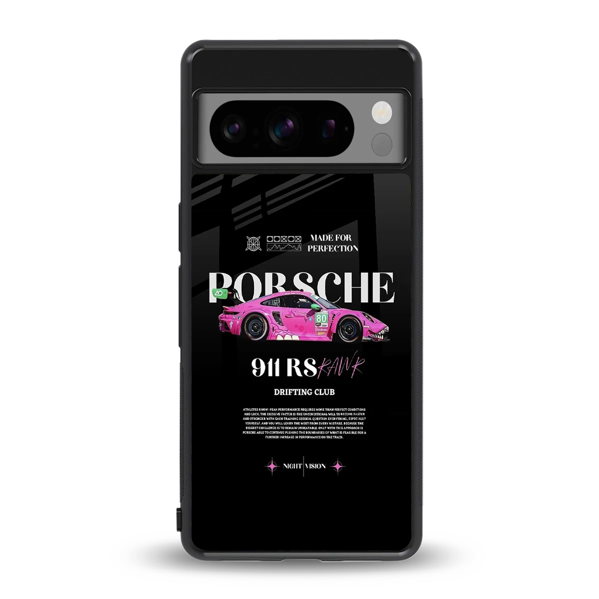 911 Drifting Club back phone cover | glass case for google pixel 8 pro