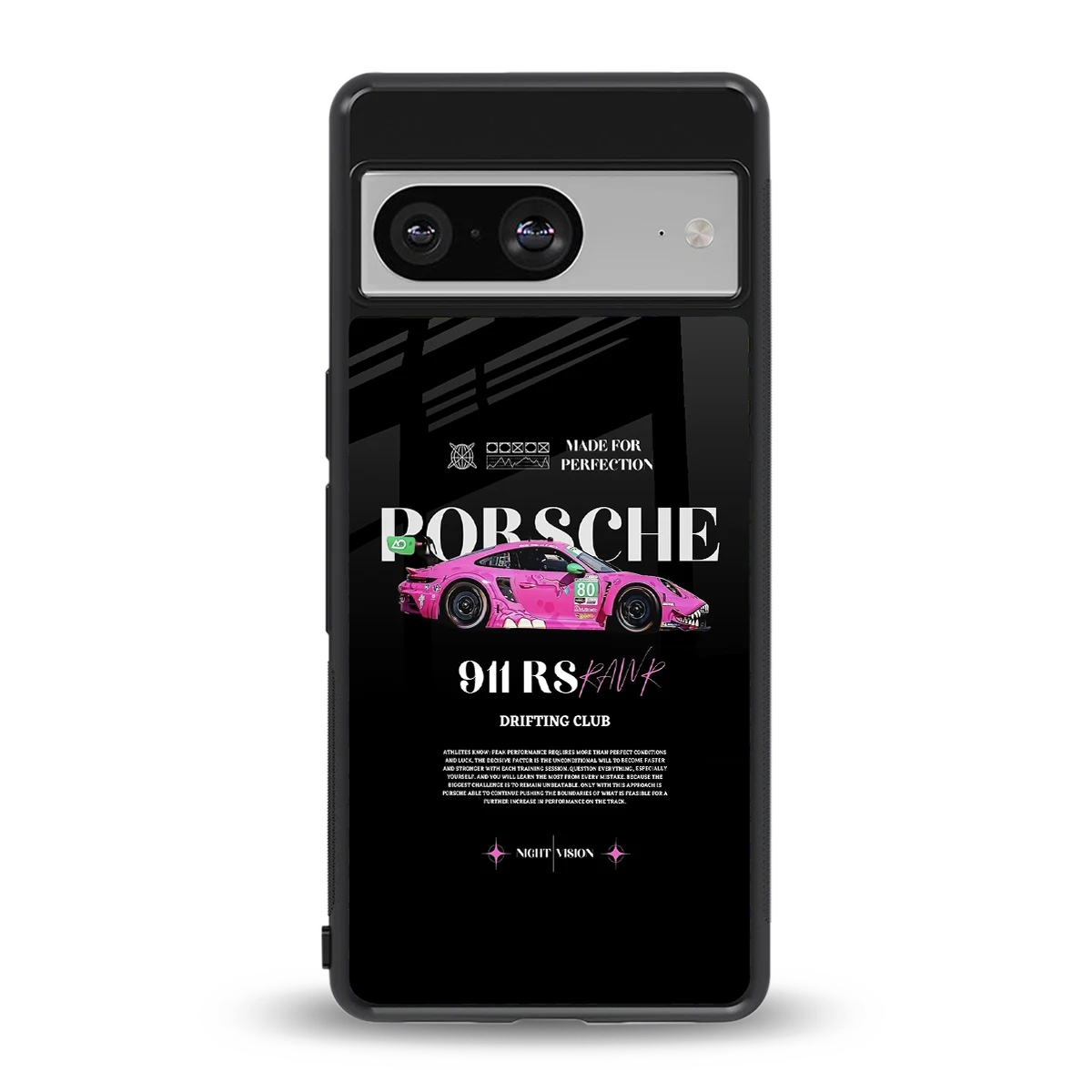 911 Drifting Club back phone cover | glass case for google pixel 8