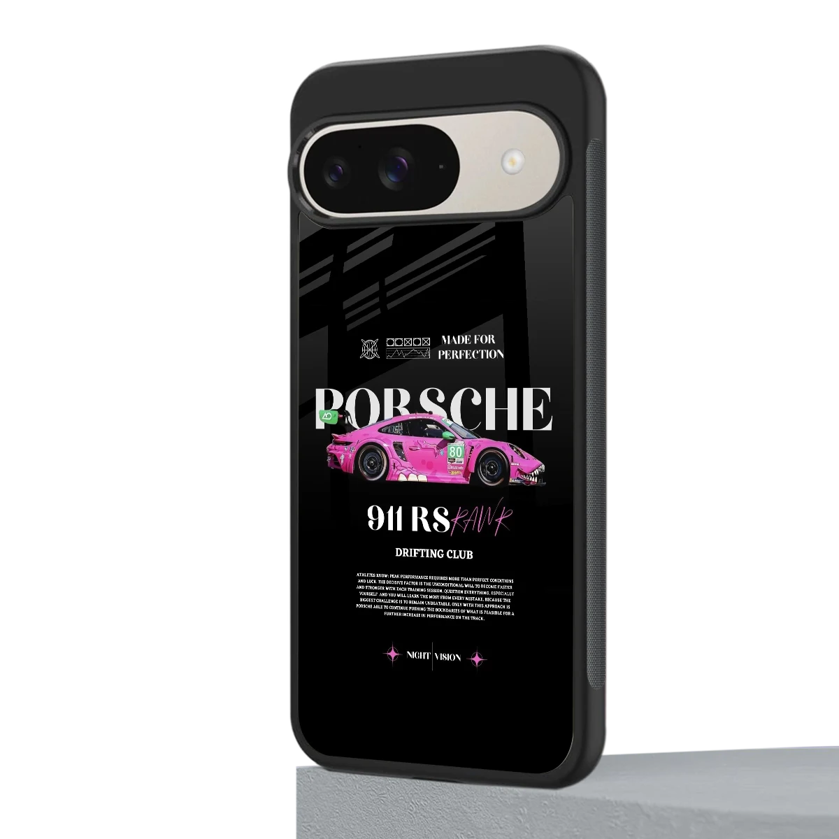 911 Drifting Club google pixel 9 mobile cover | shockproof glass phone case