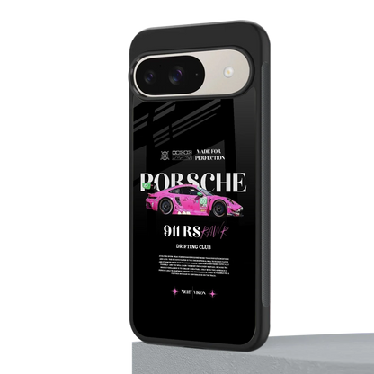 911 Drifting Club google pixel 9 mobile cover | shockproof glass phone case