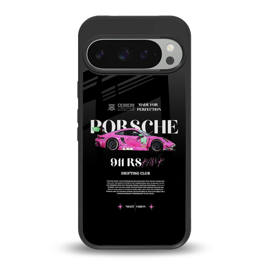 911 Drifting Club back phone cover | glass case for google pixel 9 pro xl