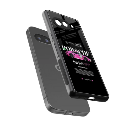 911 Drifting Club sleek google pixel 10a cover with tempered glass back and TPU edges