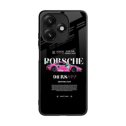 911 Drifting Club back phone cover | glass case for redmi 12 5g