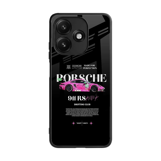 911 Drifting Club back phone cover | glass case for redmi 12 5g